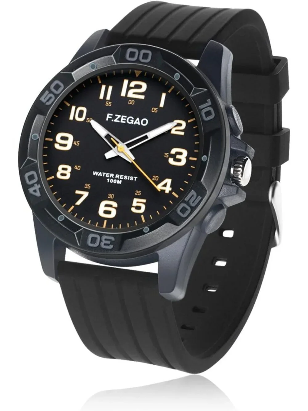 Waterproof 100M Swimming Watch, Easy Read Unisex Analog Diver, 45mm Diameter
